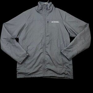 Columbia Mens Small Black Full-Zip Jacket Lightweight Polyester Fleece Lined